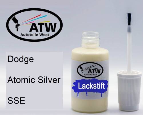 Dodge, Atomic Silver, SSE: 20ml Lackstift, von ATW Autoteile West.